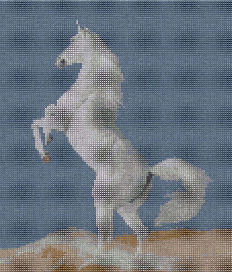 Вышивка Белый конь