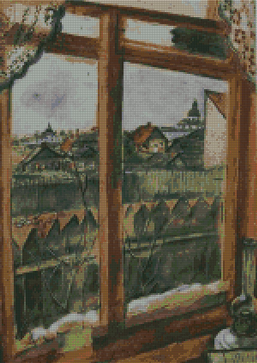 Вышивка картины Шагал Окно