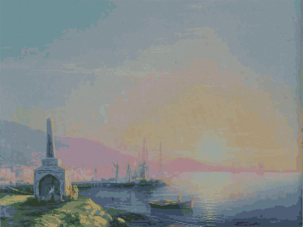 Вышивка Восход солнца в Феодосии Айвазовского