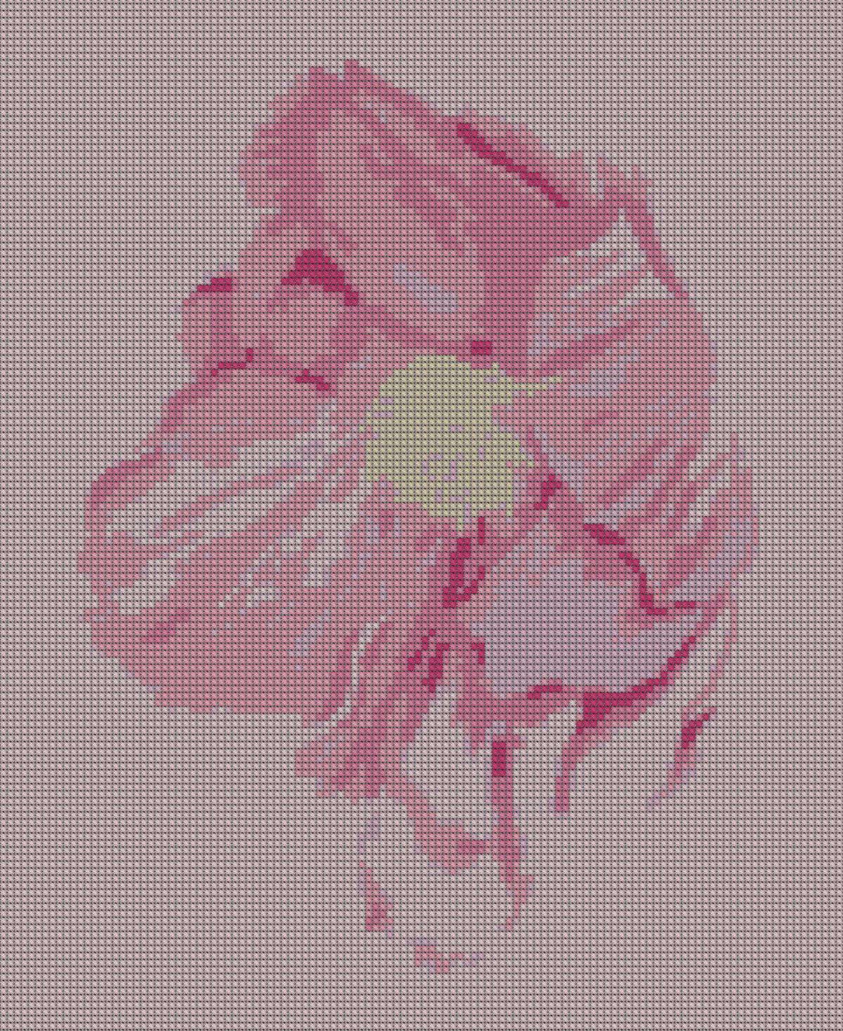 образец вышивки цветок розовый